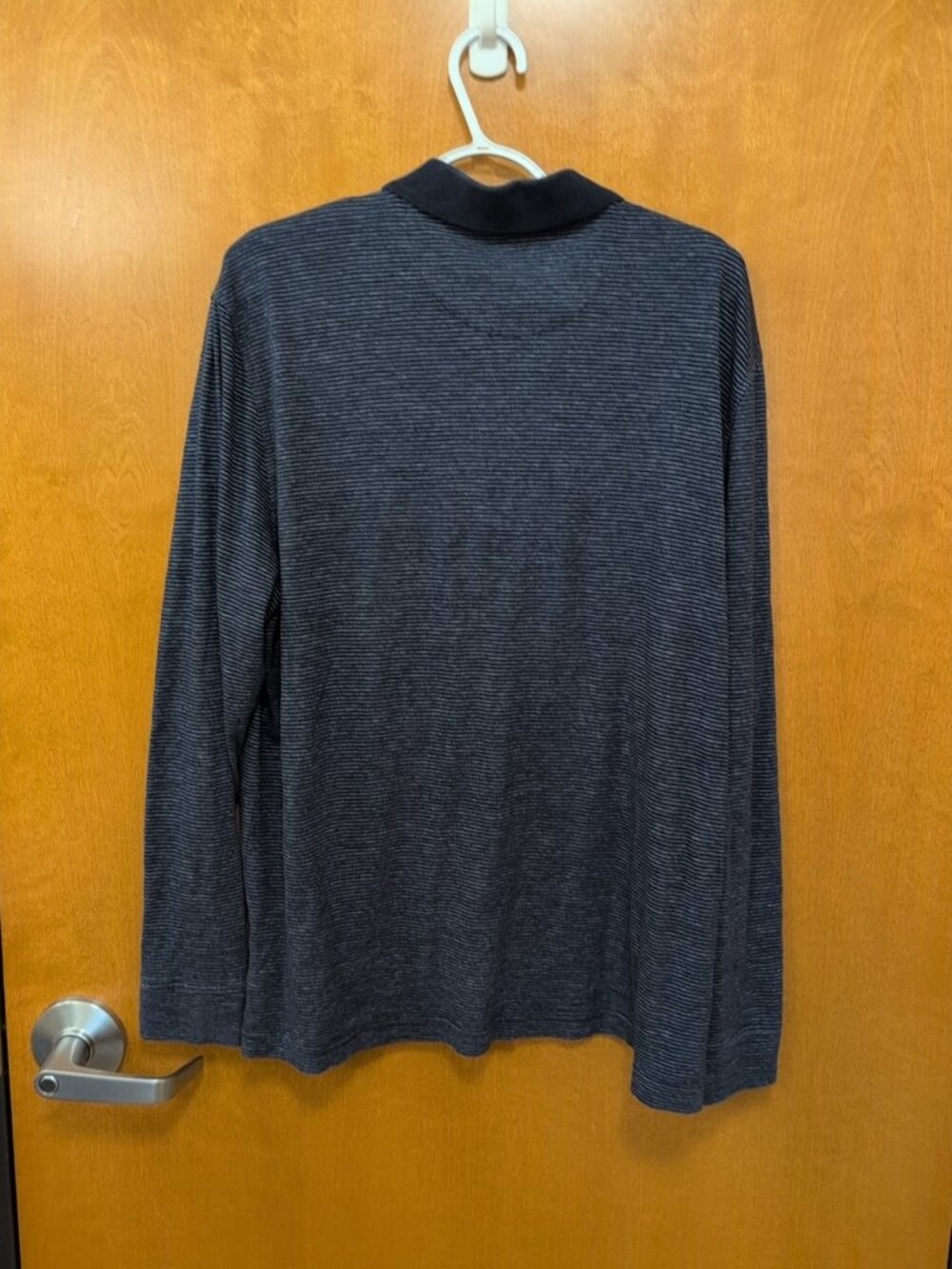 UNTUCKit Shirt Mens XL Navy Long Sleeve Polo Striped Cerro 2019 Preppy Casual - Picture 3 of 6